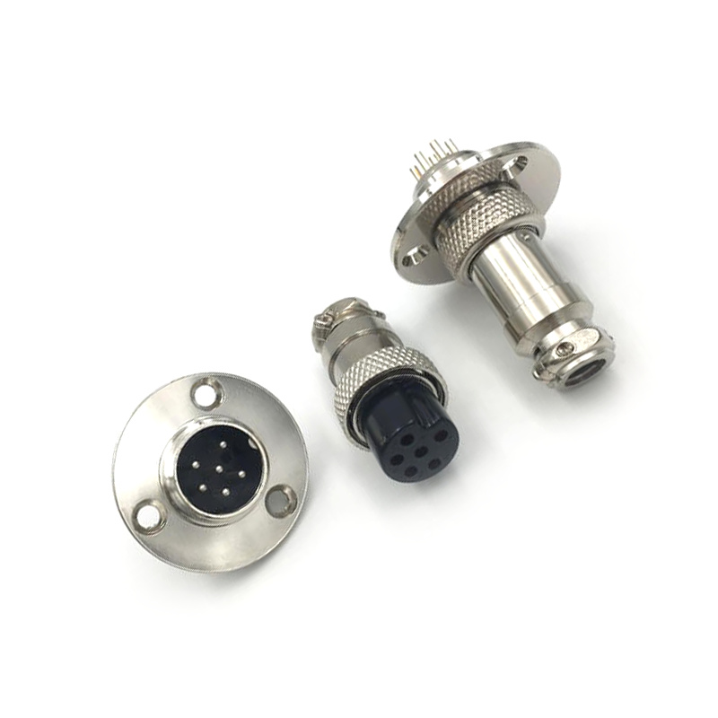 GX16 Aviation connector  Male and Female (one Pair) 6pin StraightFlange Solder Type IP65 whaterproof connector