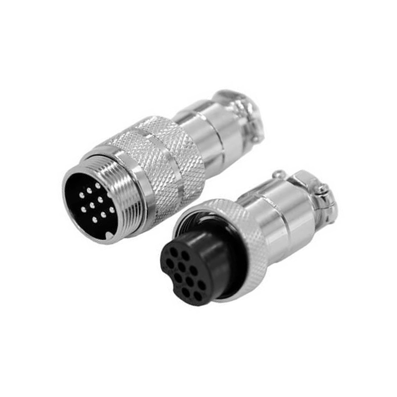 GX20 Aviation  connector  Male and Female (one Pair) 10pin StraightButt-Joint Type Solder Type IP65 whaterproof connector