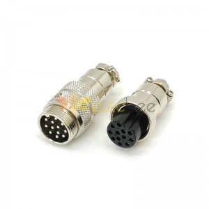 GX20 Aviation  connector  Male and Female (one Pair) 12pin StraightButt-Joint Type Solder Type  connector