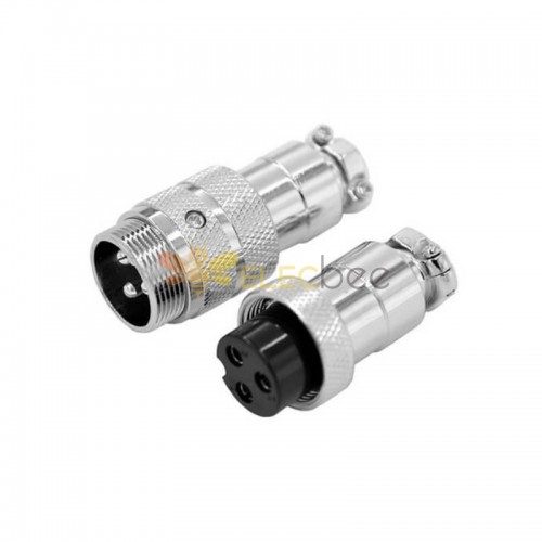 GX20 Aviation  connector  Male and Female (one Pair) 3pin StraightButt-Joint Type Solder Type  connector