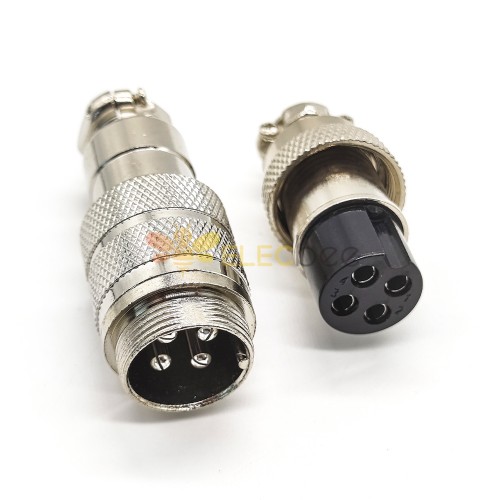 4 Pin Aviation Connector Cable Gx20 Male Female Straight 