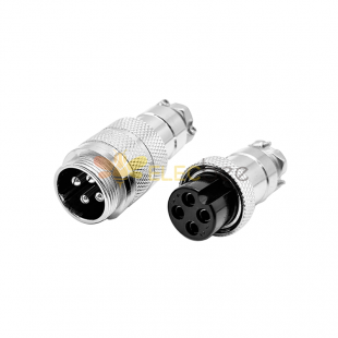 GX20 Aviation Plug and Socket  Male and Female (one Pair) 4pin straightButt-Joint Type Solder Type IP67 whaterproof connector