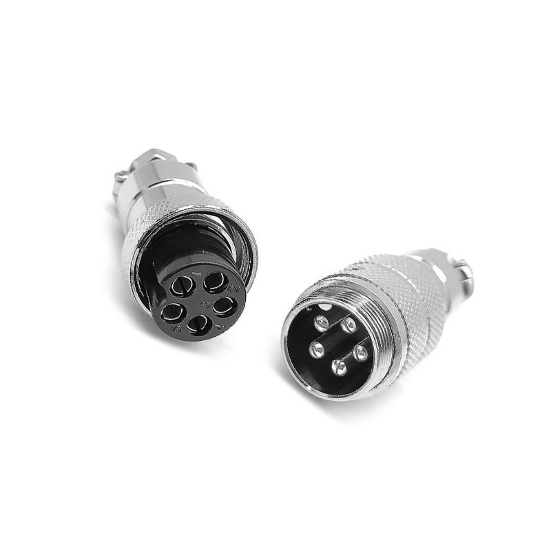 GX20 Aviation  connector  Male and Female (one Pair) 5pin StraightButt-Joint Type Solder Type IP65 whaterproof connector