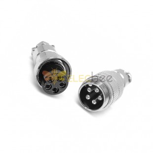 GX20 Aviation  connector  Male and Female (one Pair) 5pin StraightButt-Joint Type Solder Type IP65 whaterproof connector