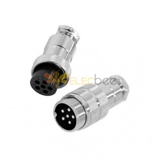 GX20 Aviation Plug and Socket  Male and Female (one Pair) 6pin straightButt-Joint Type Solder Type IP67 whaterproof connector