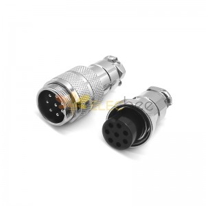 GX20 Aviation  connector  Male and Female (one Pair) 8pin StraightButt-Joint Type Solder Type IP65 whaterproof connector