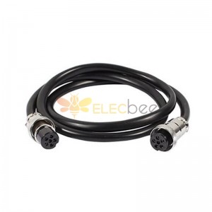 Conector de aviación GX20 de 6 pines hembra recta a hembra recta con cable de 4M