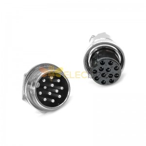 GX20 Aviation  connector  Male and Female (one Pair) 12pin StraightPanel mount Solder Type IP65 whaterproof connector