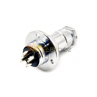 GX20 Aviation  connector  Male and Female (one Pair) 4pin StraightFlange Solder Type IP65 whaterproof connector