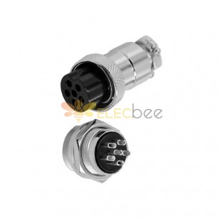 GX20 Aviation  connector  Male and Female (one Pair) 6pin StraightPanel mount Solder Type IP65 whaterproof connector