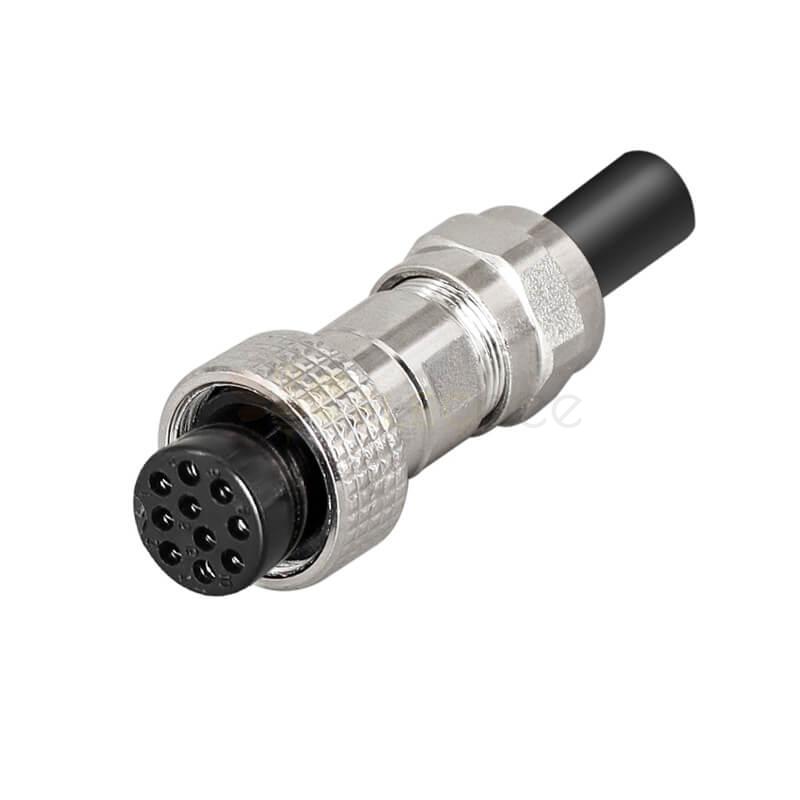 GX16 표준형 커넥터 GX16-10 핀 암수 납땜 유형 IP67 금속 먼지 캡 방수 남성 소켓
