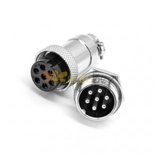 GX20 Aviation Plug and Socket  Male and Female (one Pair) 7pin straightPanel mount Solder Type IP67 whaterproof connector