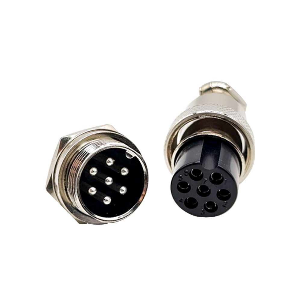 Aviation Cable Connector GX20 Uxcell 7 Pin Round Female Plug Male Socket Straight Female Plug