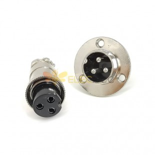 GX20 Aviation  connector  Male and Female (one Pair) 3pin StraightFlange Solder Type IP65 whaterproof connector