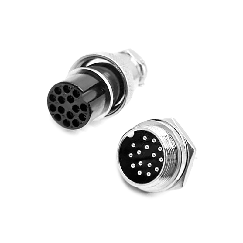 GX20 Aviation  connector  Male and Female (one Pair) 15pin StraightPanel mount Solder Type IP65 whaterproof connector