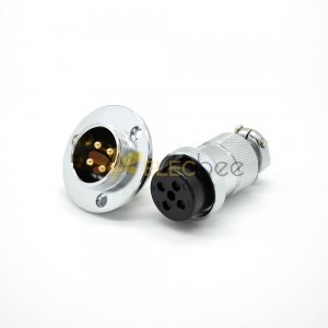 GX20 4 Pin Connector Standard Tipo Femminile Pulg Femminile Dritto a Male Socket Flange Mounting Solder Cup per cavo