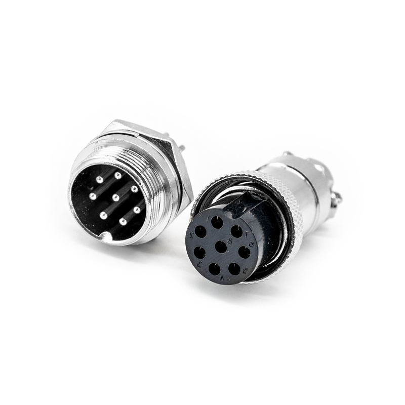 GX20 Aviation  connector  Male and Female (one Pair) 8pin StraightPanel mount Solder Type IP65 whaterproof connector