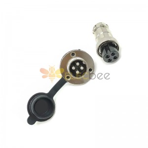 GX20 Aviation  connector  Male and Female (one Pair) 4pin StraightFlange Solder Type IP65 whaterproof connector