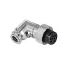 Conector de fio de aviação GX20 9 pinos plugue fêmea angular soquete macho de metal copo de solda de montagem traseira