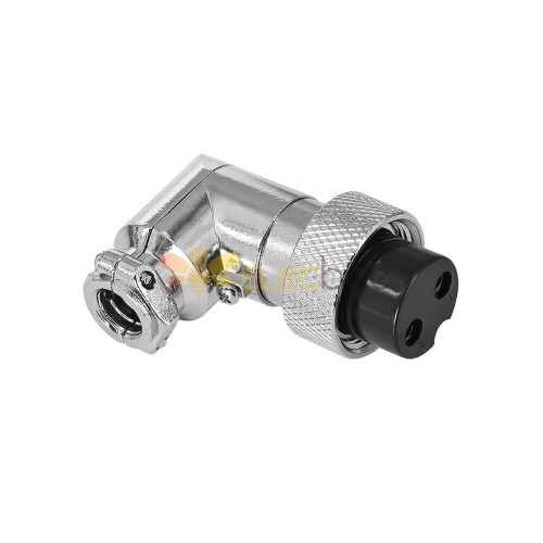 Gx20 Connector 2 Pin Angled Female Plug Aviation Wrie Connector Metal Male Socket Back Mount 