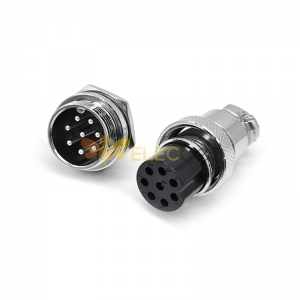 GX20 Aviation  connector  Male and Female (one Pair) 8pin StraightPanel mount Solder Type IP65 whaterproof connector