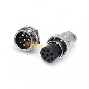 GX20 Aviation  connector  Male and Female (one Pair) 8pin StraightPanel mount Solder Type IP65 whaterproof connector