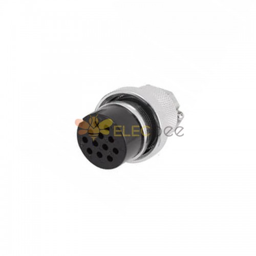 10sets GX25 Aviation  connector  female 12pin Straightcable line Solder Type IP65 whaterproof connector