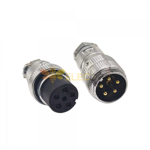 Metal Circular Connectors 5 Pin Butt Joint GX25 Straight Male Female Electrical Connector 2sets (en)