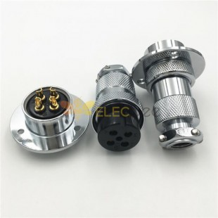 Conector de tomada de tomada de aviação GX25 4P Flange Conector Elétrico Direto e Masculino Feminino