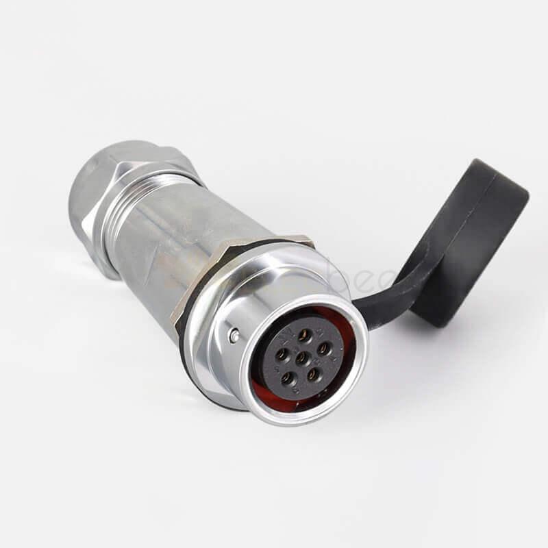 Hızlı İtme-Çekme Metal SF20-6 Pin Erkek Dişi Yerleştirme Kamera Kablosu Su Geçirmez Endüstriyel Dairesel Havacılık
