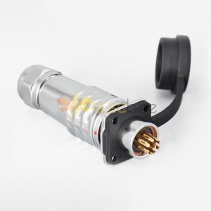 SF12-9 Pin Plug+Socket Brida de 4 orificios Impermeable Metal Aviación Quick Push-Pull Circular Industrial
