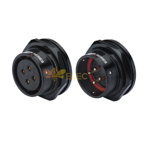  SA2815/P10B Waterproof Male Socket Front-nut Mount Solder Black