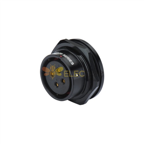  SA2815/S12B-3 Waterproof Female Socket Front-nut Mount Crimp Black