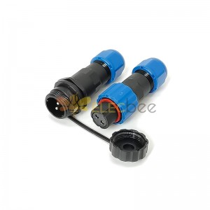 SP13 Series Waterproof Connector 2 pin in line Female Plug & Male Socket straight With Waterproof Cover