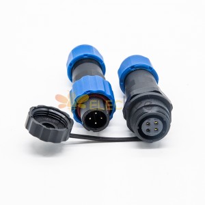 Elecbee SP13 Series Butt Connector Wasserdichter 4-poliger Inline-Stecker und Buchse gerade mit wasserdichter Abdeckung