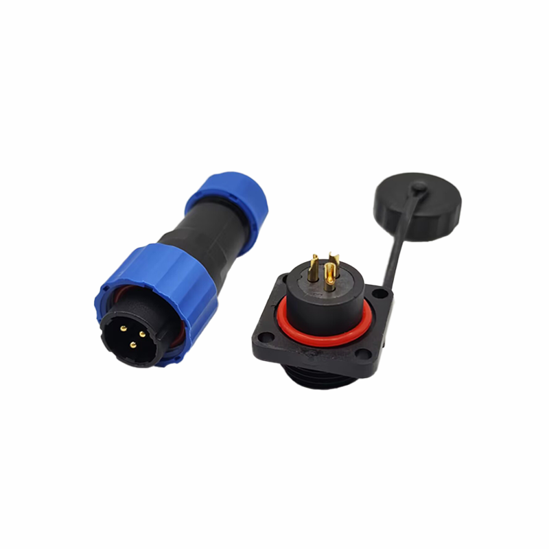 SP17 Série 3 pino masculino Plug & FeMale Soquete 4 furo painel de flange montagem SP17 Conector