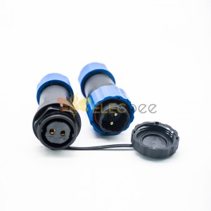 IP68 Connector SP21 Series 2 Pin Waterproof Circular Male Plug & Female Socket Connector In-Line Type