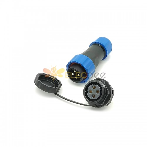 IP68 Connectors SP21 Series 4 Pin Male Plug & Female socket Rear-nut Mount Straight Waterproof & Dustproof Aviation