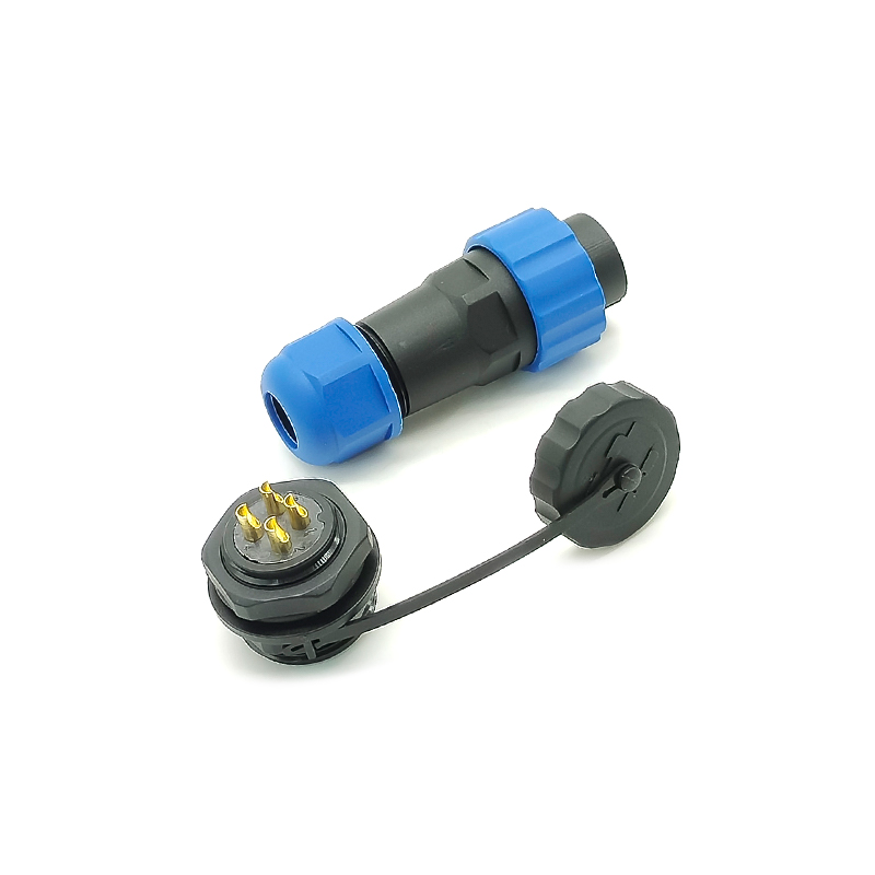 IP68 Connectors SP21 Series 4 Pin Male Plug & Female socket Rear-nut Mount Straight Waterproof & Dustproof Aviation