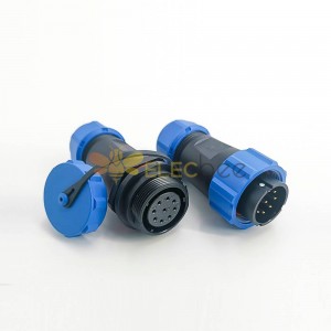 IP68 Connectors SP21 Series 9 Pin Waterproof Male Plug & Female Socket Connector In-Line Type SP21-9 Pins Connector