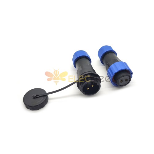 SP 21 Series IP68 Waterproof Connetor 2 pin In-line Female Plug & Male  Socket SP21