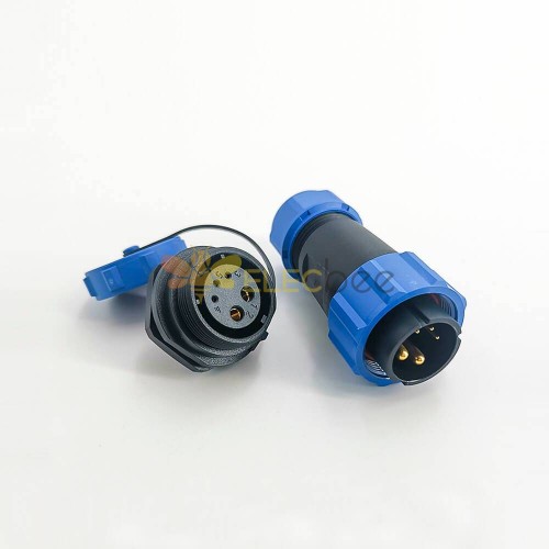 Plugue e soquete à prova d\'água SP21 Series IP68 5 pinos macho plug & fêmea scoket montagem porca traseira Conector de aviação reto