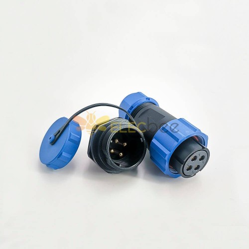 Waterproof SP21 Series IP68 Female Plug & Male Socket Rear-nut Mount Straight SP21-4 Pins Waterproof Aviation Connector