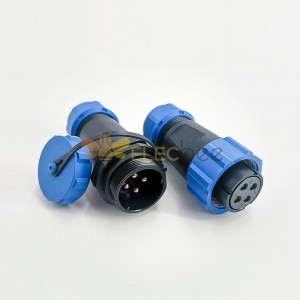 Elecbee SP21 serie IP68 conector impermeable 4 pines en línea enchufe hembra y conector macho SP21-4 pines