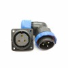 SP 29 Series 3 pinos Plug Angular & Soquete 4 Furos Flange Montagem em Painel