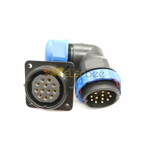 Connecteurs électriques étanches SP29 12Pin Angled Plug&Socket 4 Hole Flange