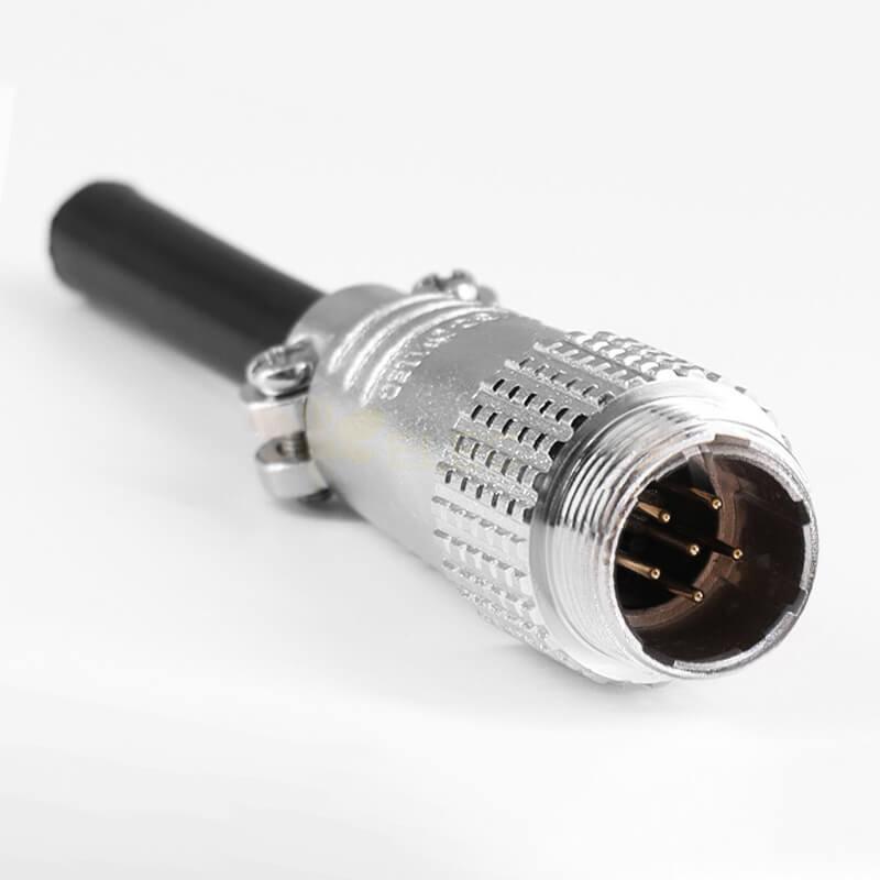 Aviation Plug TP20 6 Core Connector Mâle et Femelle Câblage Métallique Droit