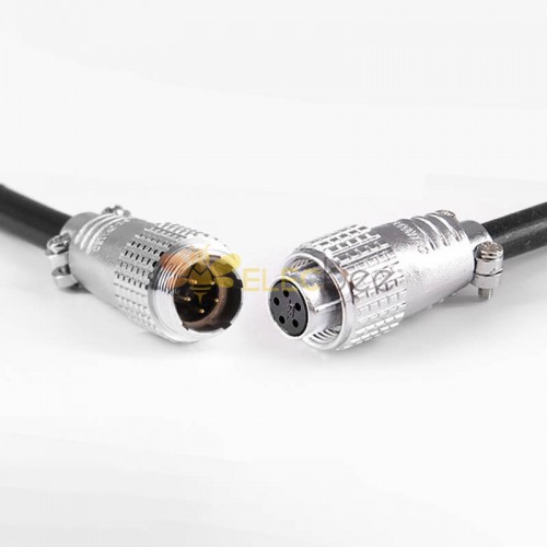 Connecteur de câble d\'accueil mâle et femelle TP20 5 broches connecteur circulaire en métal droit