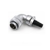 Luftfahrt-Stecker und Buchse WF24/4-poliger rechtwinkliger TV/Z-wasserdichter Rundsteckverbinder