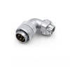 Aviation Waterproof WF24 Connector 9pin TU Male Plug with metal clamping-nut Angled back shell Connector